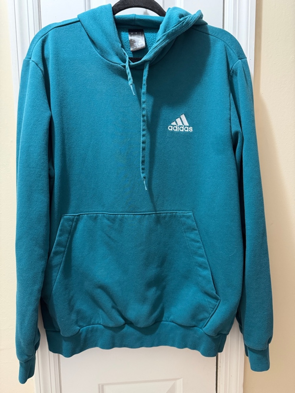 adidas Feel Cozy Pullover Fleece Hoodie in “Legacy Teal”